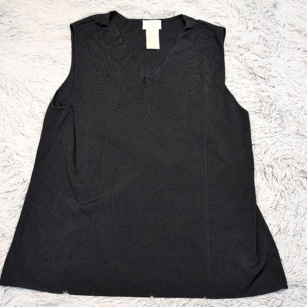 Designers Original Shirt Womens 3X  Black Casual Preppy Sleeveless Top